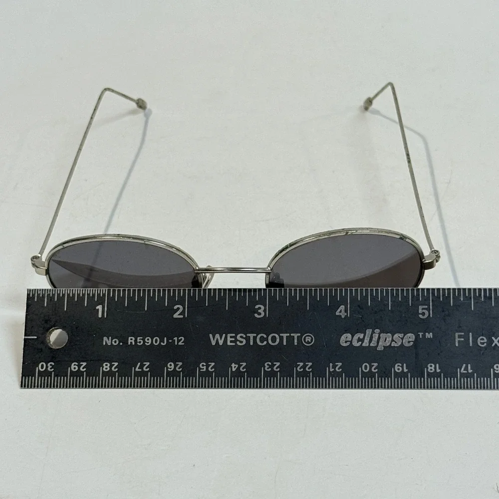 Vintage Y2K Oval Wire Frame Sunglasses Dark Lens Matrix Style Retro 90s